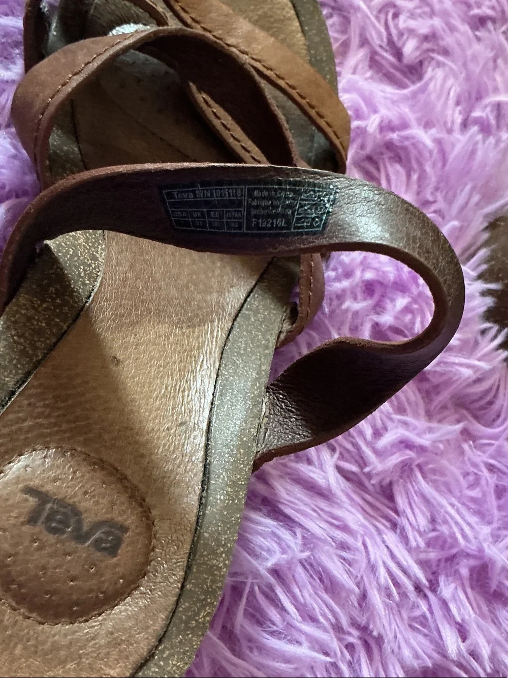 Teva Brown Strappy Kids Slide Sandals